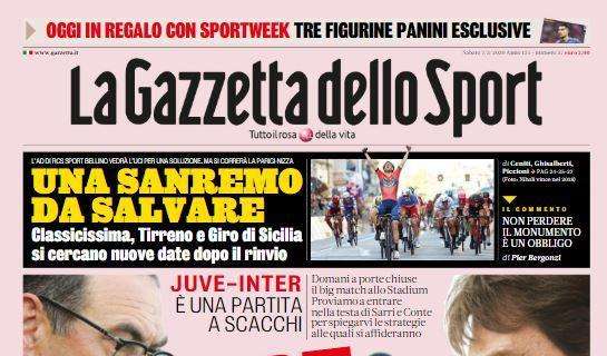 PRIMA PAGINA - Gazzetta dello Sport: "Juve-Inter, tre mosse scudetto"