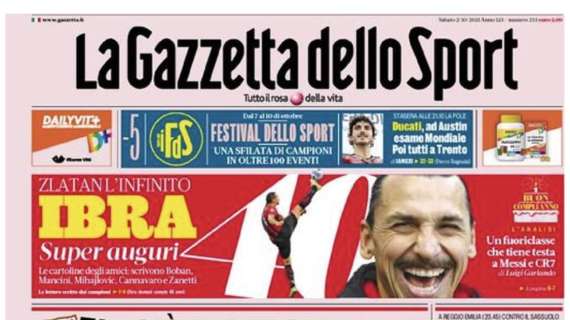 PRIMA PAGINA - Gazzetta dello Sport: "C'è il derby, carica!"