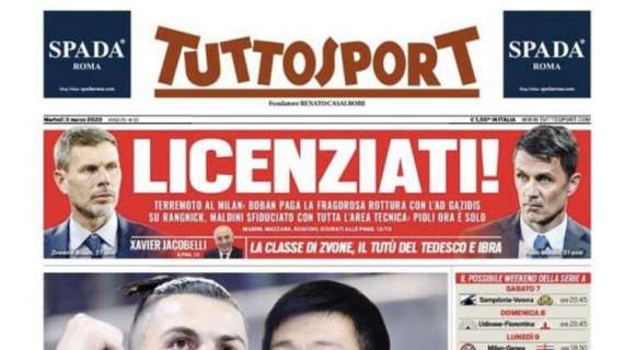 PRIMA PAGINA - Tuttosport: "Juve-Inter, Zhang durissimo!"