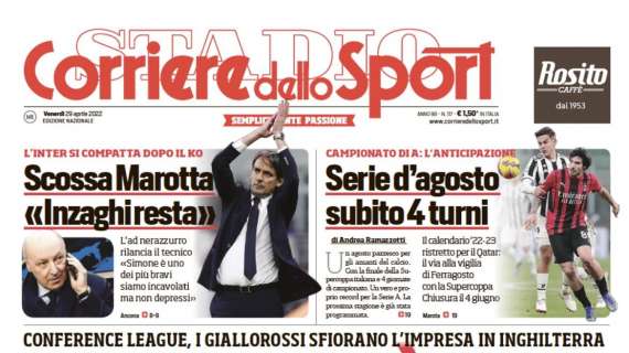 PRIMA PAGINA - Corriere dello Sport: “Mou, si può fare”