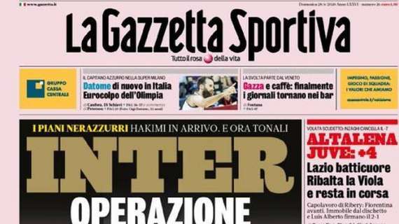 PRIMA PAGINA - Gazzetta apre con il mercato Inter: "Hakimi in arrivo, ora Tonali"