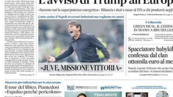 Le parole di Conte aprono Il Mattino: “Juve, missione vittoria”