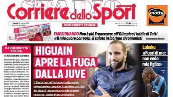 PRIMA PAGINA - CdS: "Higuain apre la fuga dalla Juve"