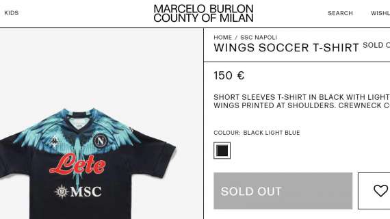 FOTO - A ruba le nuove maglie: sul sito del Napoli e di Marcelo Burlon sono già finite!