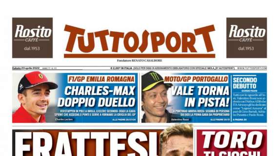 PRIMA PAGINA - Tuttosport: "Frattesi: 'La mia famiglia Juve'"