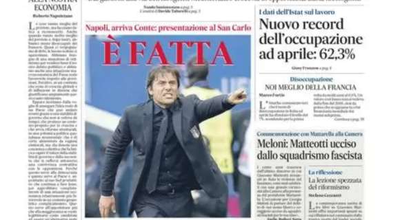 Il Mattino: “Accordo raggiunto per Conte! Presentazione al San Carlo”