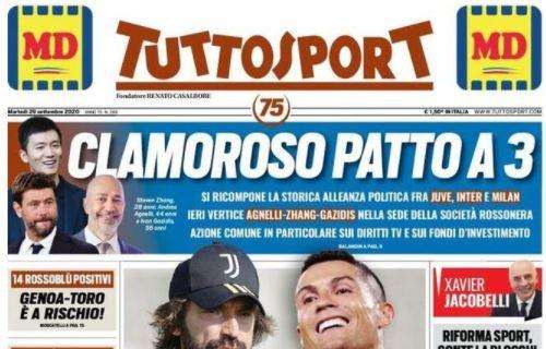 PRIMA PAGINA - Tuttosport: "Genoa-Torino a rischio! Pirlo: fate come Ronaldo"