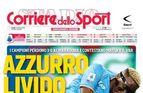 PRIMA PAGINA - CdS Campania: "Azzurro livido"