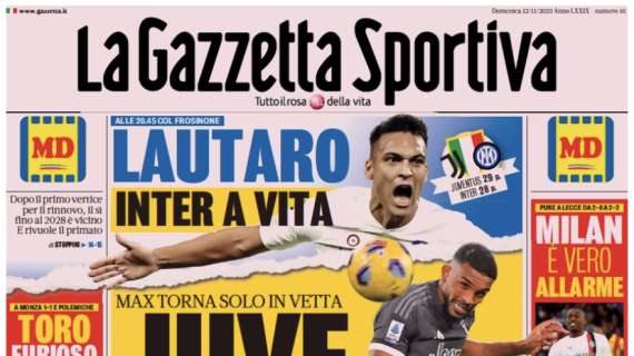 Prima Pagina Gazzetta Apre Con La Juve In Vetta Su La Testa