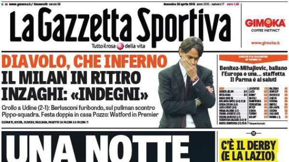 FOTO - La prima della Gazzetta dello Sport: "Notte da Inter, ora Garcia rischia"