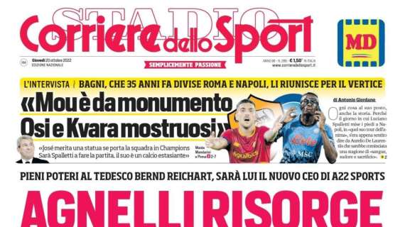 PRIMA PAGINA - CdS: ”'Bagni: 'Mou è da monumento. Osi e Kvara mostruosi'"
