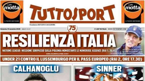 PRIMA PAGINA - Tuttosport esclude il Napoli dalla corsa per Calhanoglu: "E' Juve-Inter"