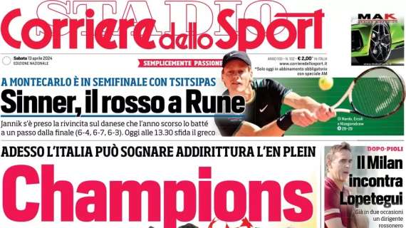 PRIMA PAGINA - Corriere dello Sport: "Champions per 6"