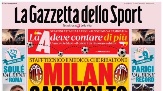 Gazzetta: "Milan capovolto, assalto a Samardzic"