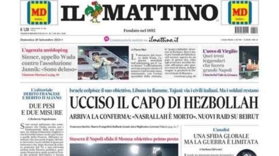 Il Mattino titola su Napoli-Monza: “Per la vetta”