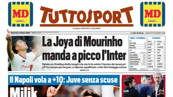 PRIMA PAGINA - Tuttosport: "Il Napoli vola a +10: Juve senza scuse"