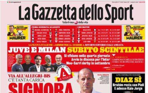 PRIMA PAGINA - Gazzetta sulla Juventus: "Signora, sei già al Max!" 