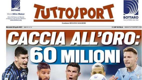 PRIMA PAGINA - Tuttosport: "Caccia all'oro: 60 milioni"