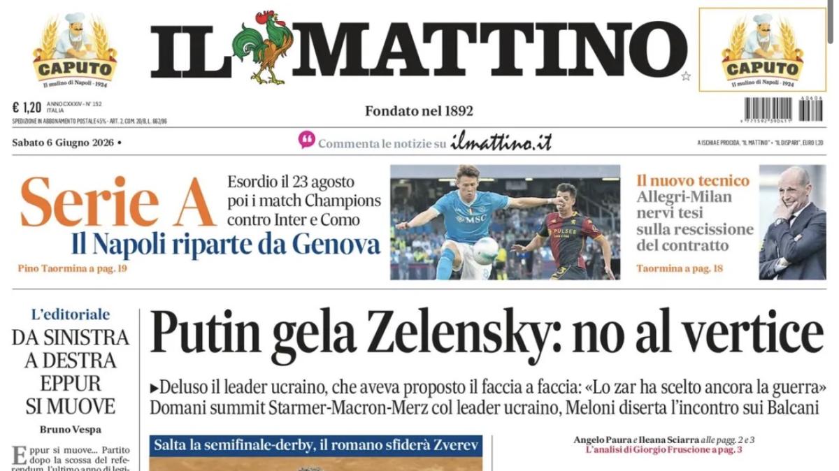 Un inizio Champions per il Napoli, Il Mattino: gli azzurri ripartono da Genoa