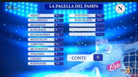 Le pagelle del Pampa: 7,5 a Raspadori, bene Lukaku e McTominay. 'Solo' 6 a Conte