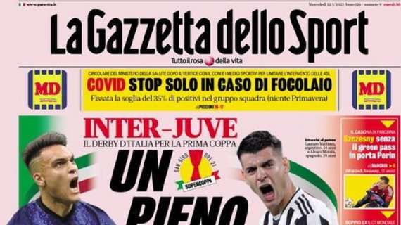 PRIMA PAGINA - Gazzetta: "“Circolare del ministero, stop solo in caso di focolaio”: