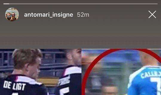 FOTO - Insigne, il fratello mostra l'incredibile disparità arbitrale tra De Ligt e Callejon