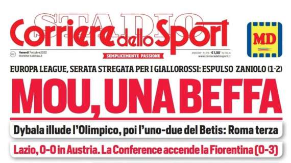 PRIMA PAGINA - Corriere dello Sport: “Mou, una beffa”