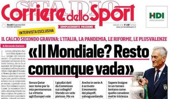 PRIMA PAGINA - Corriere dello Sport: "Inter, Sensi unico"