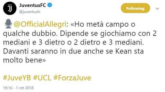 FOTO - Figuaccia social per la Juve: su Twitter sbaglia l'uso dell'h e la frase di Allegri non ha senso