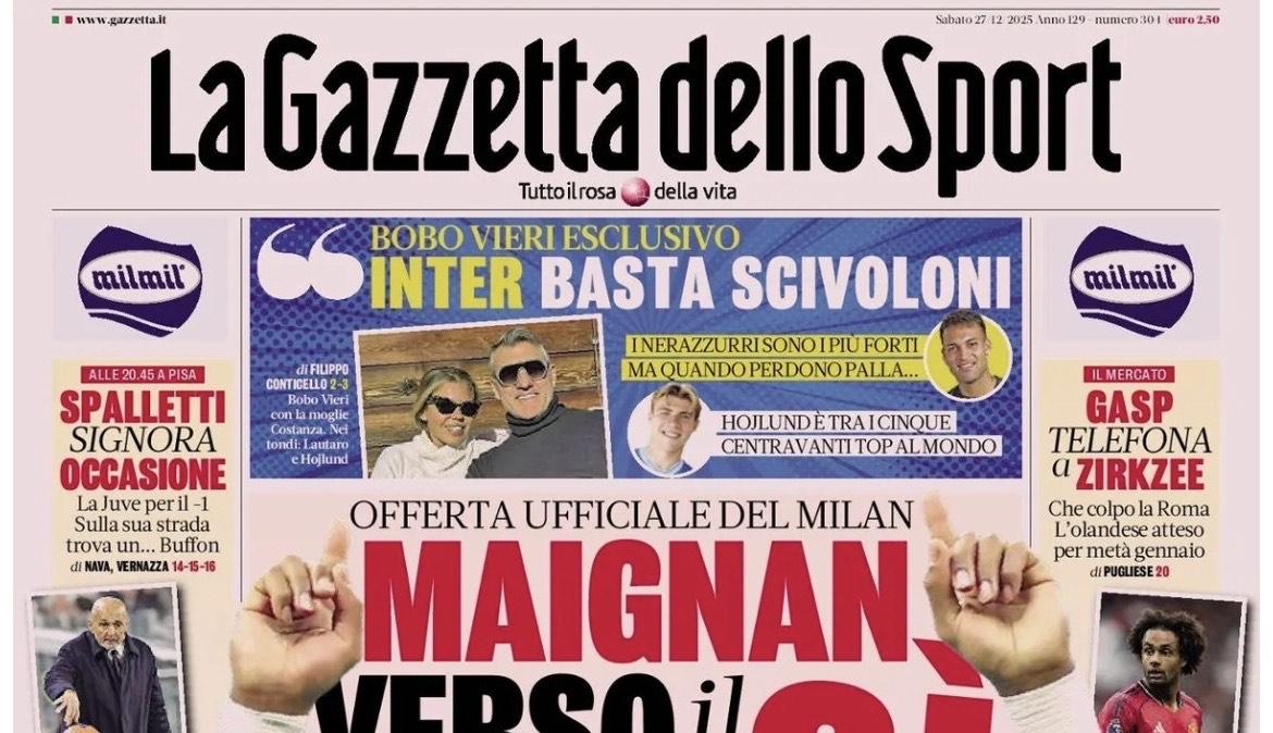 Gazzetta dello Sport: "Maignan verso il sì!"