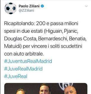 Ziliani distrugge la Juve: "Più di 200mln spesi per vincere i soliti scudettini con aiuto arbitrale!"