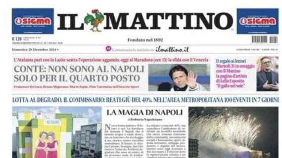 Il Mattino apre con le parole di Conte: 