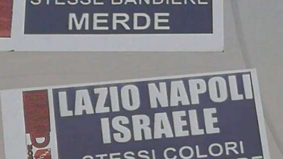 FOTO - Vergogna a Roma: volantini choc dei tifosi giallorossi: "Lazio, Napoli, Israele. Stessi colori, stesse bandiere. Merde"