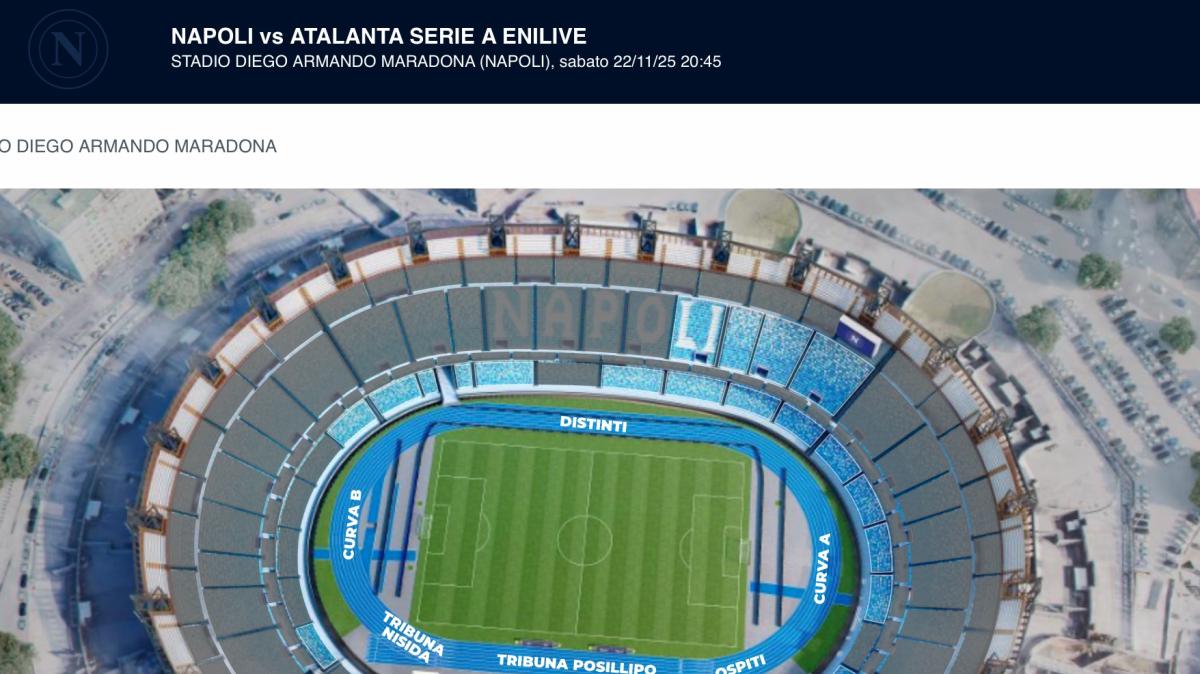 Napoli-Atalanta, niente sold-out: c'è buona disponibilità per quattro settori