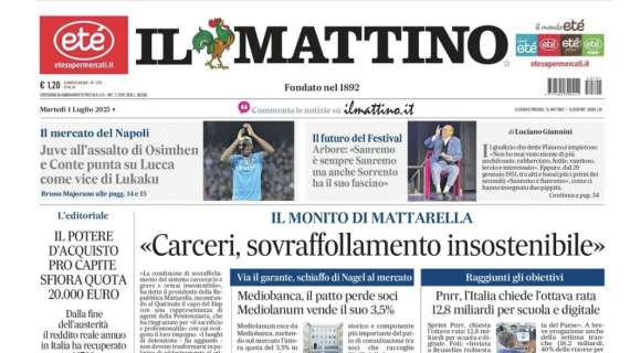 Il Mattino: "Juve all'assalto di Osimhen e Conte punta Lucca come vice Lukaku"