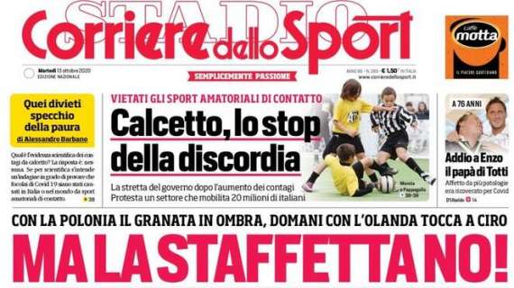 PRIMA PAGINA - CdS: "Calcetto, lo stop della discordia. Protesta un settore che mobilità 20mln di italiani"