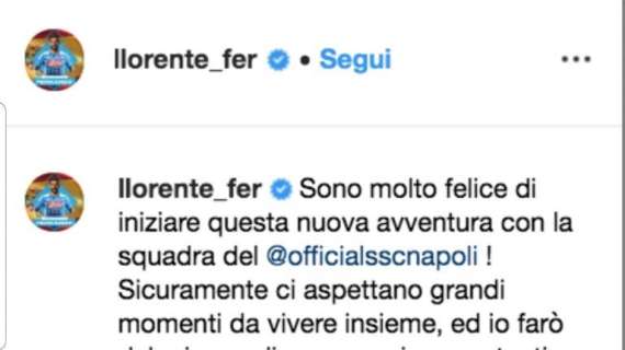 FOTO - L'ex Fernandez fa gli auguri a Llorente: "Benvenuto al sud fratm! Buona stagione"