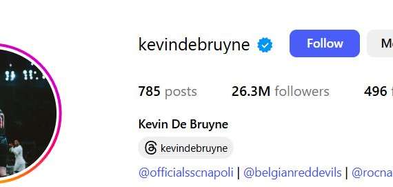De Bruyne, dopo l'annuncio il belga cambia la bio sui social e aggiunge il tag SSC Napoli
