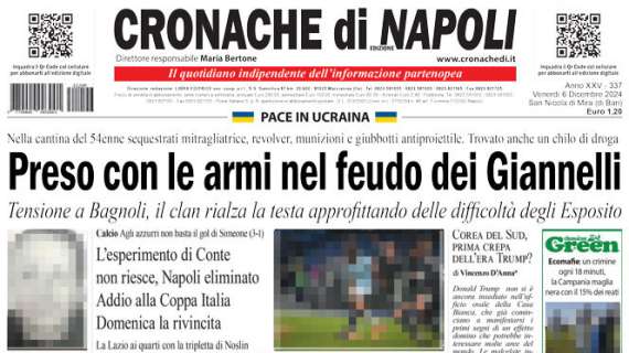 Cronache di Napoli: “Napoli viene eliminato, l’esperimento di Conte non riesce”