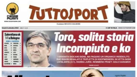 PRIMA PAGINA - Tuttosport: “Allegri, ora è la tua Juve”