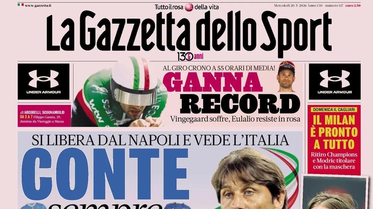 Conte dal Napoli alla Nazionale, Gazzetta: "Sempre azzurro"