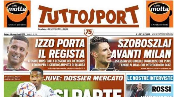PRIMA PAGINA - Tuttosport: "Juve parte da Alaba. Szoboszlai, avanti Milan"