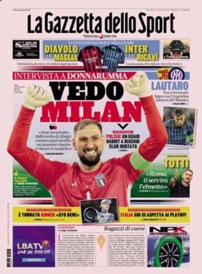 La Gazzetta dello Sport intervista Donnarumma: "Vedo Milan"
