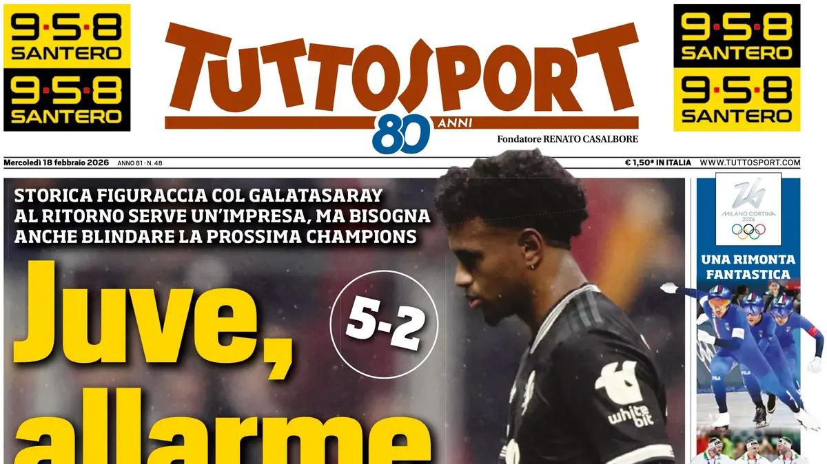 Crollo in Champions, Tuttosport: "Juve, allarme totale"