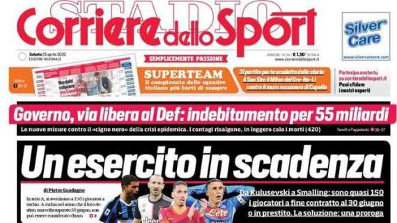 PRIMA PAGINA - CdS titola: "Un esercito in scadenza"