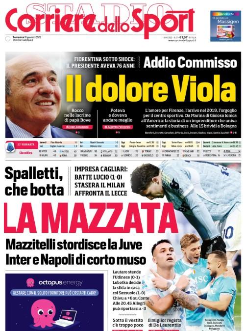 Corriere dello Sport: "Spalletti, che botta. Inter e Napoli di corto muso"