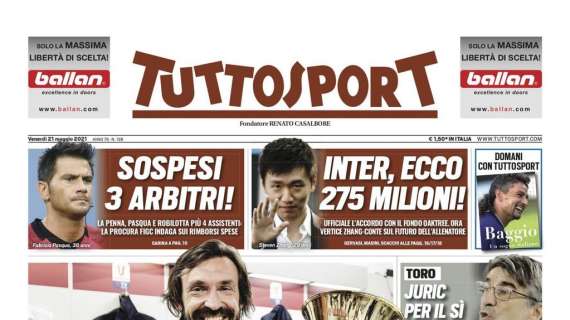 PRIMA PAGINA - Tuttosport: “Juve, in caso di ribaltone il favorito è Gattuso"