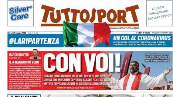 PRIMA PAGINA - Tuttosport: "Cr7 sbarcato a Torino dopo due mesi a Madeira"