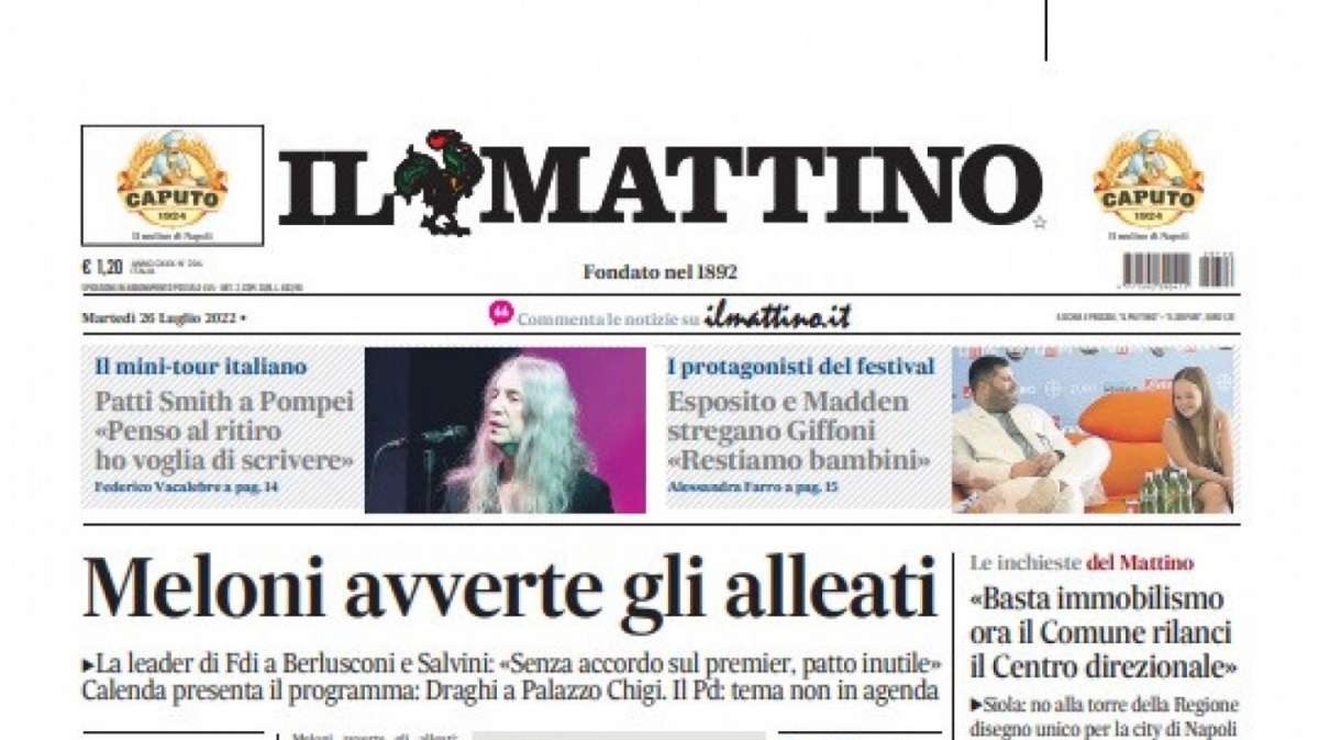 PRIMA PAGINA - Il Mattino: “Napoli, obiettivo Raspadori”
