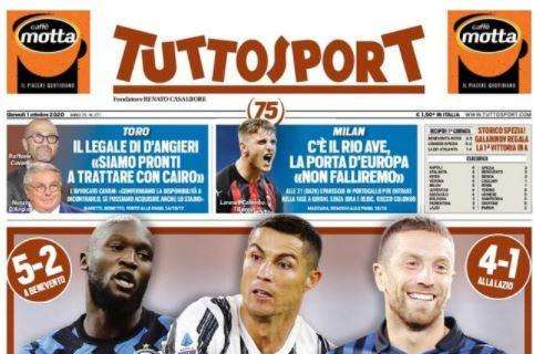 PRIMA PAGINA - Tuttosport: "Inter, Atalanta e Napoli lanciano la sfida scudetto alla Juve"